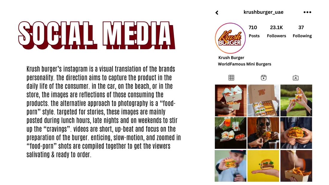 Social media slide with the Instagram profile