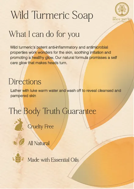 Framed product card for the Wild Turmeric soap
