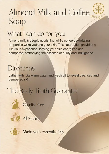 Framed product card for the Almond Milk and Coffee soap