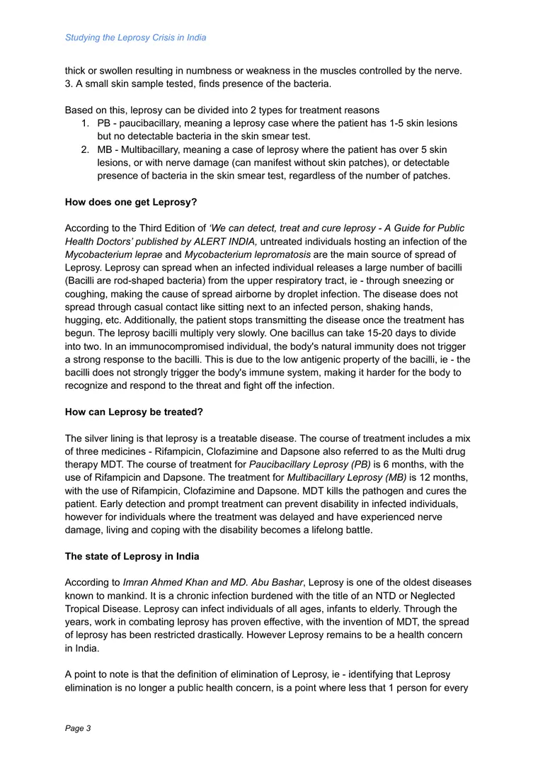 Studying the Leprosy Crisis in India, page 3 of 9