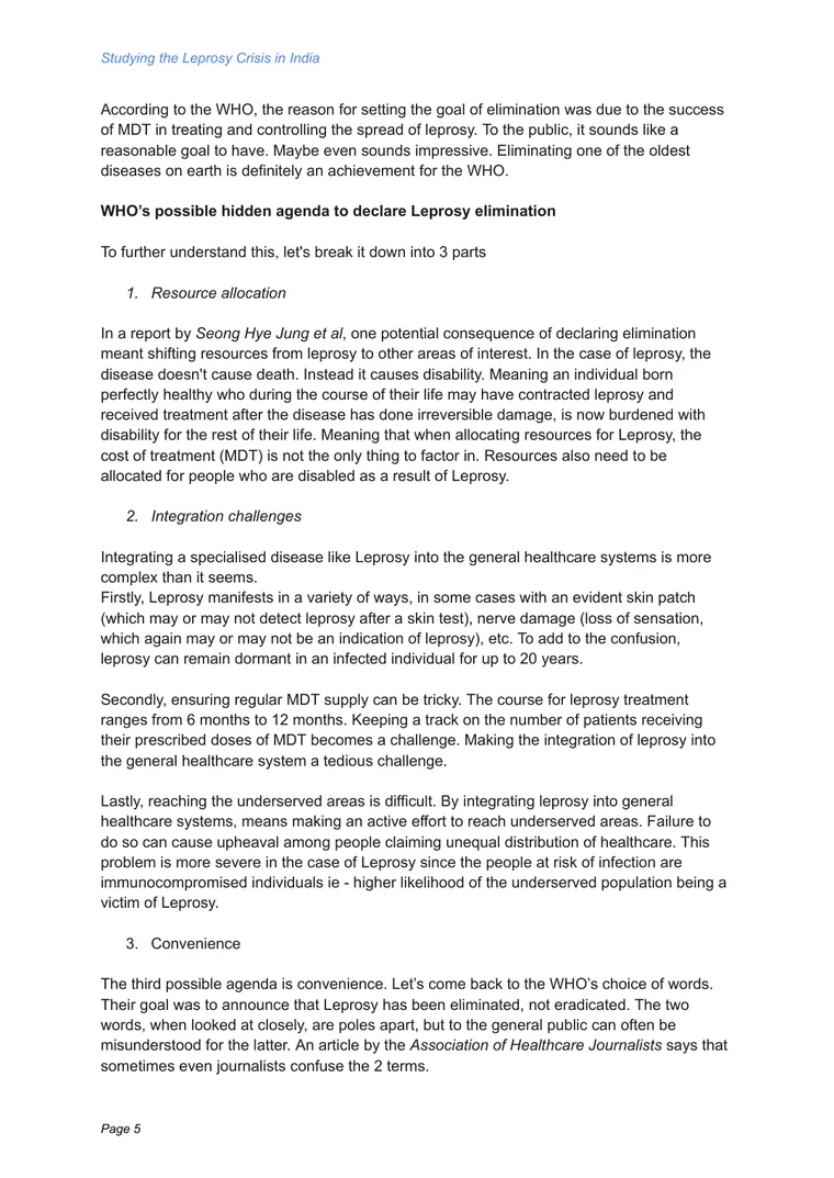 Studying the Leprosy Crisis in India, page 5 of 9