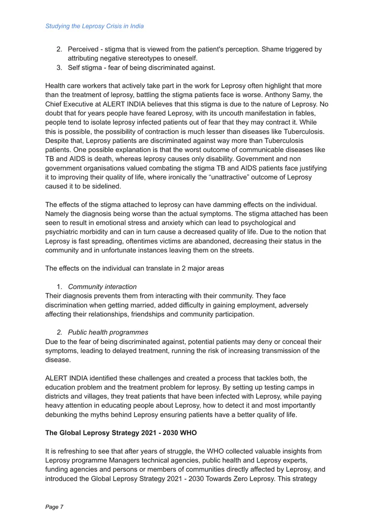 Studying the Leprosy Crisis in India, page 7 of 9